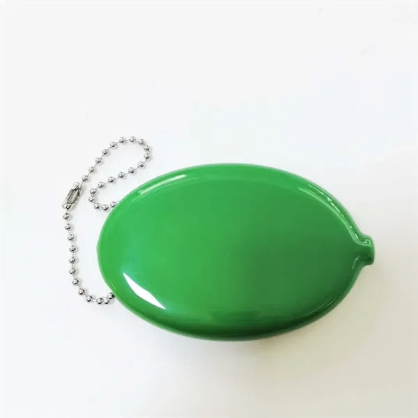 Oval PVC Coin Wallet W/ Keychain
