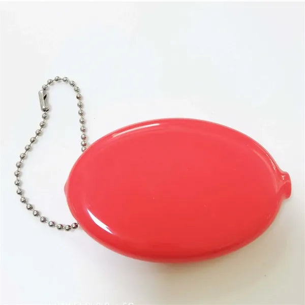 Oval PVC Coin Wallet W/ Keychain