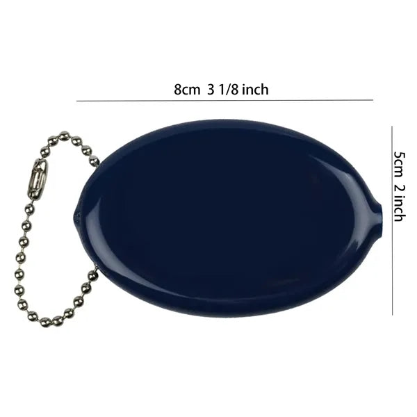 Oval PVC Coin Wallet W/ Keychain
