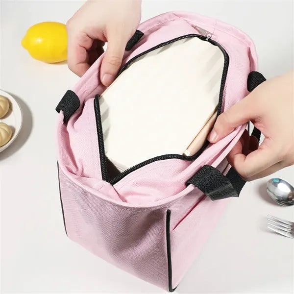 Small Insulated Lunch Tote Bag with Front Pocket