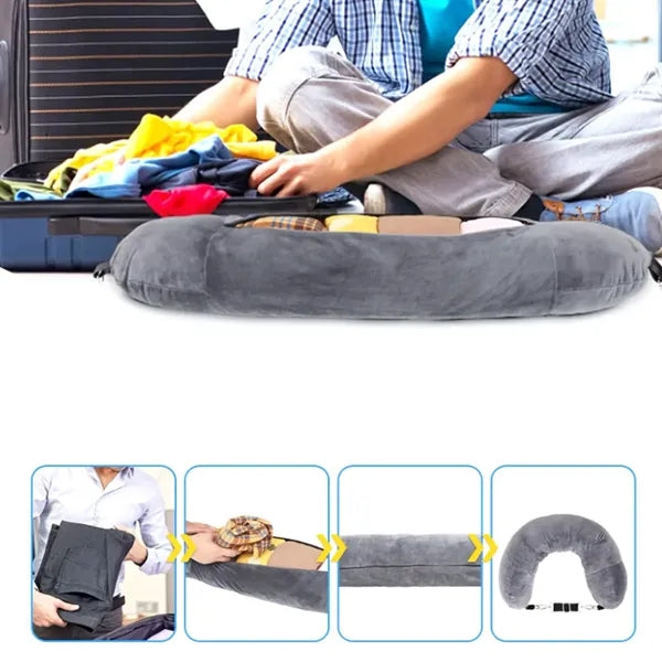 2-in-1 Stuffable Travel Pillow and Portable Storage Bag