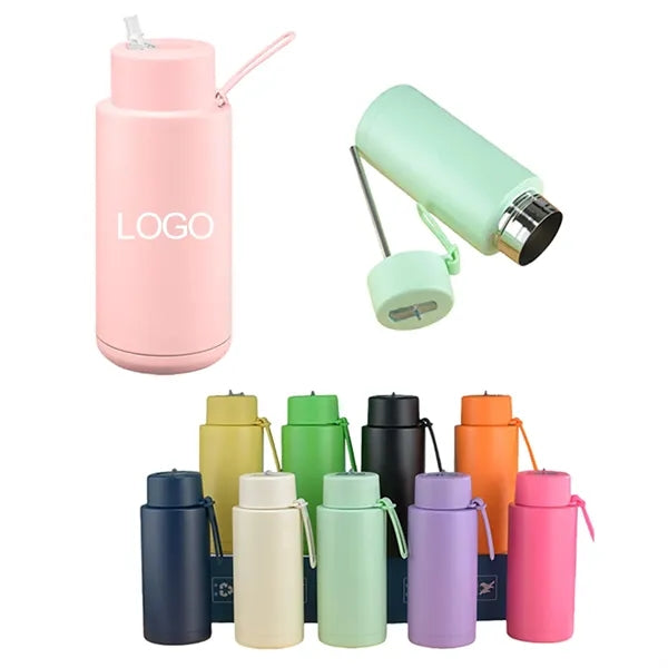 34oz Stainless Steel Sports Water Bottle With Handle
