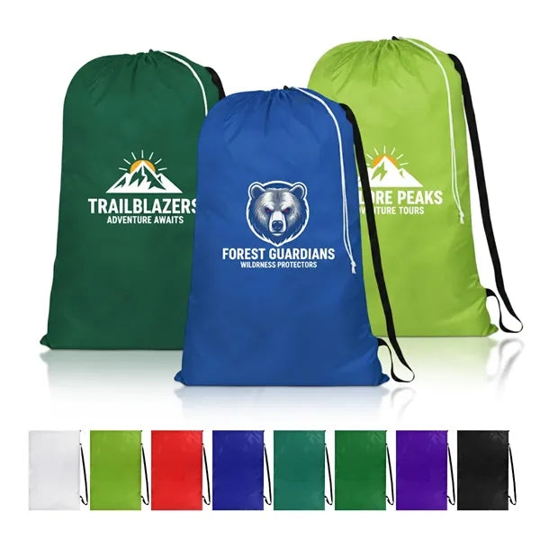 Drawstring Laundry Bag with Shoulder Strap
