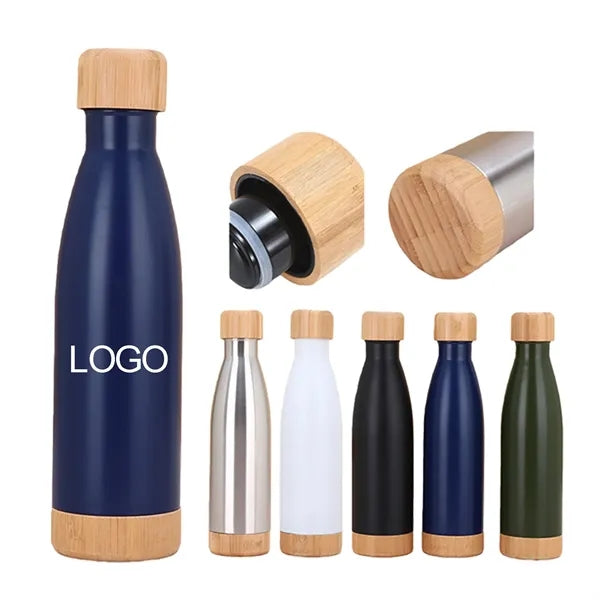17 OZ Bamboo Lid Stainless Steel Water Bottle