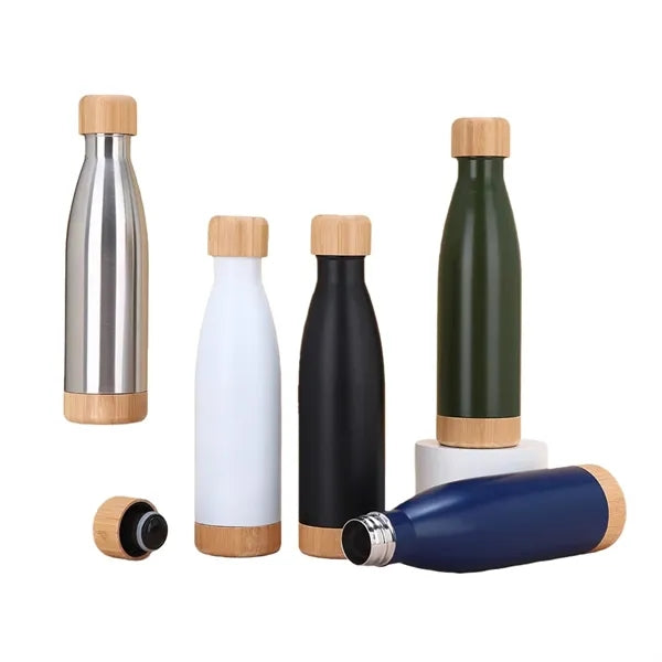 17 OZ Bamboo Lid Stainless Steel Water Bottle
