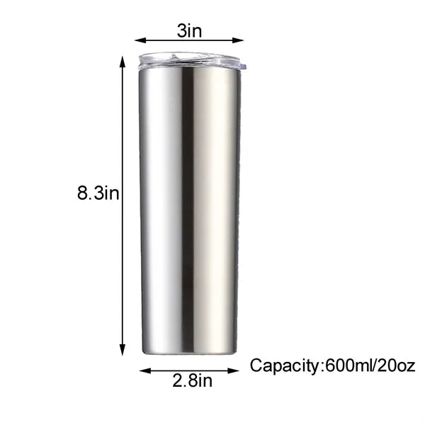 20oz Straight Skinny Tumbler with Lid & Straw