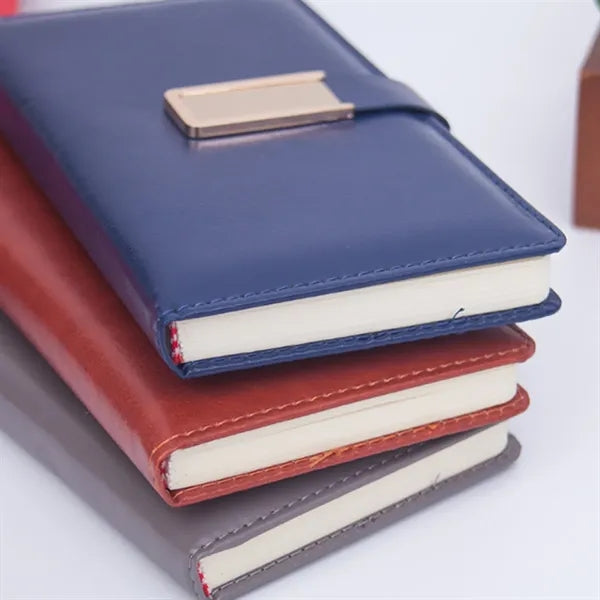 A6 Premium Leatherette Journal with Metal Accent Closure