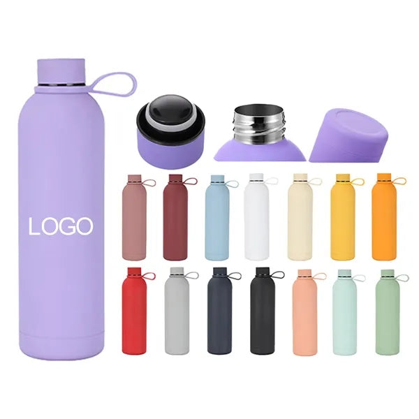 17 oz Matte Stainless Steel Water Bottle With Handle