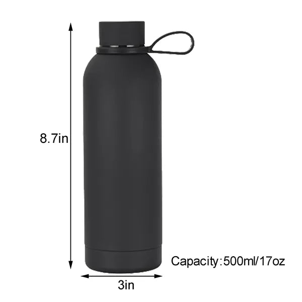 17 oz Matte Stainless Steel Water Bottle With Handle