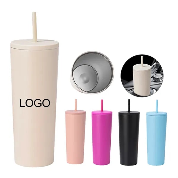 24 OZ Stainless Steel Thermos With Straw