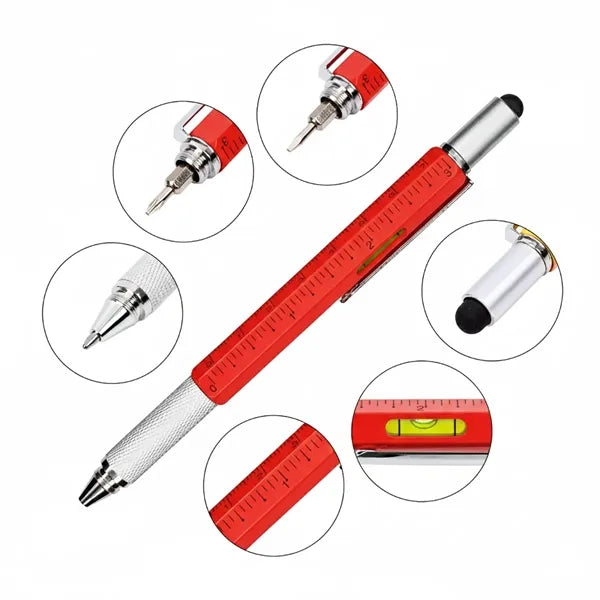 6 In 1 Metal Multi Functional Engineer Tool Pen