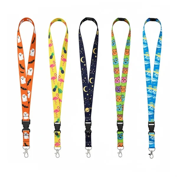 3/4" Full Color Dye Sublimated Lanyard W/ Buckle Release And