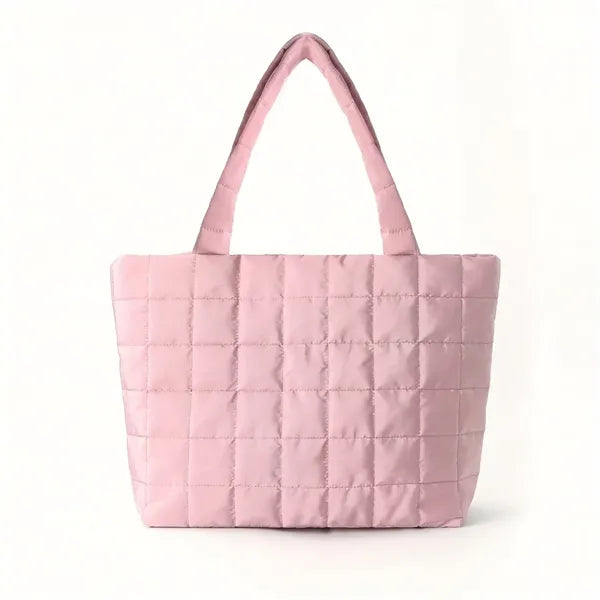 13in Black Women Puffy Tote Bag for Travel Work Gym