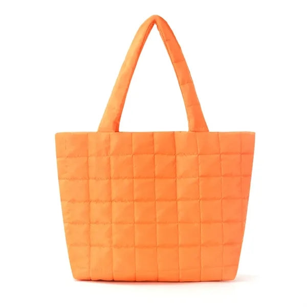 13in Black Women Puffy Tote Bag for Travel Work Gym