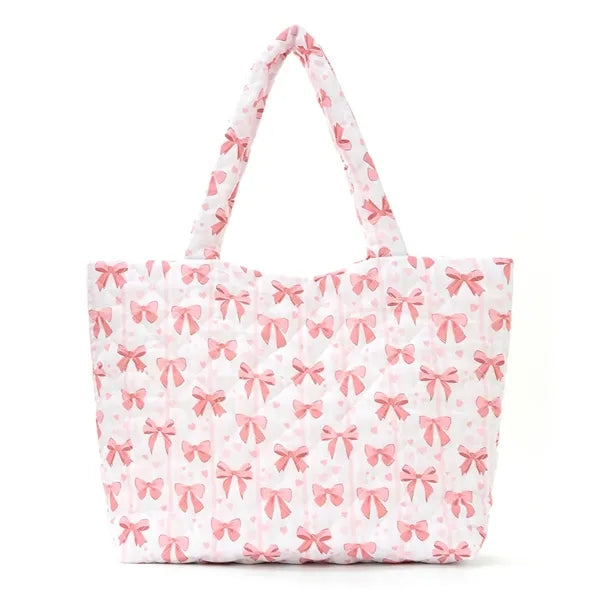 13in Black Women Puffy Tote Bag for Travel Work Gym