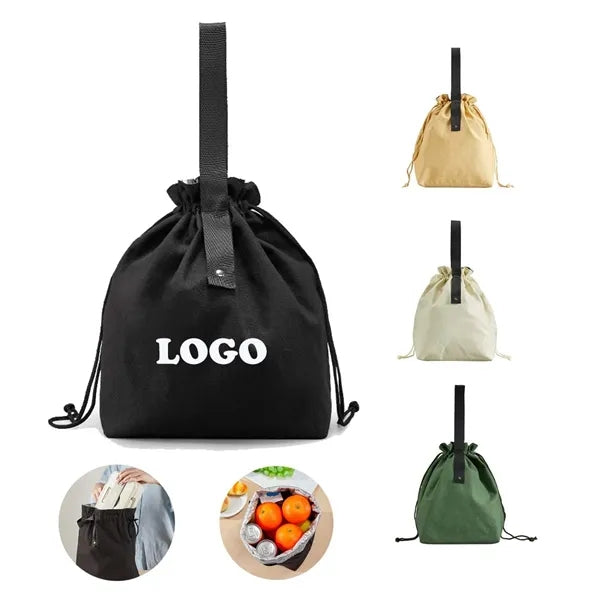 Canvas Drawstring Lunch Bag