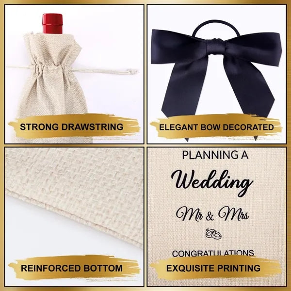 Engagement Wedding Champagne Gift Linen Wine Bags