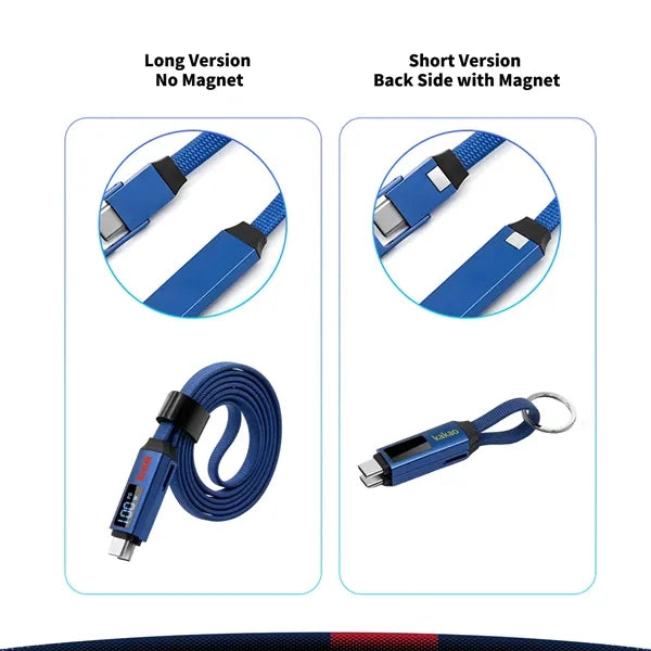 Surgeflux 2-in-1 Digital Wattage Display Fast Charging Cable