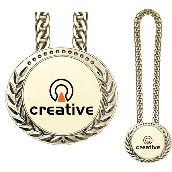 Leaf Gold-Toned Customizable Medal