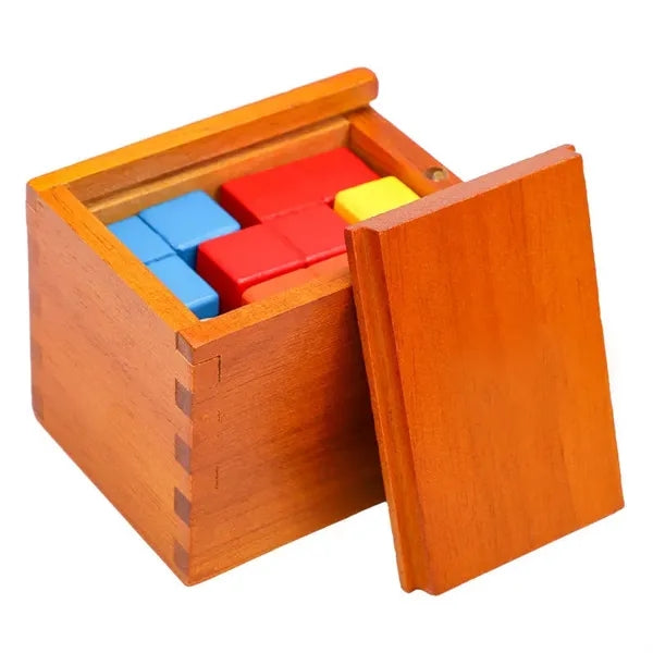 3.94 x 2.76 x 2.95 Wooden Colorful Building Blocks Puzzle