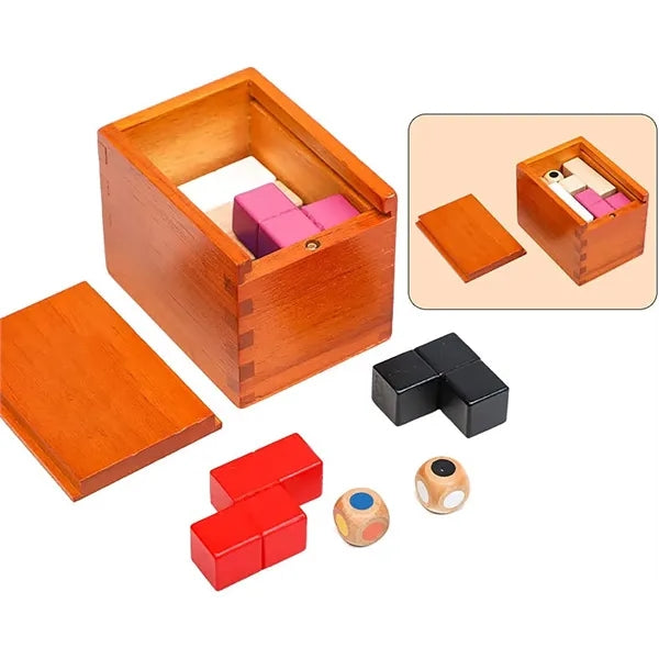 3.94 x 2.76 x 2.95 Wooden Colorful Building Blocks Puzzle