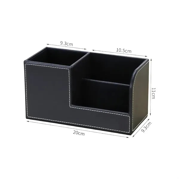 PU Leather Desk Organizer with 3 Compartments