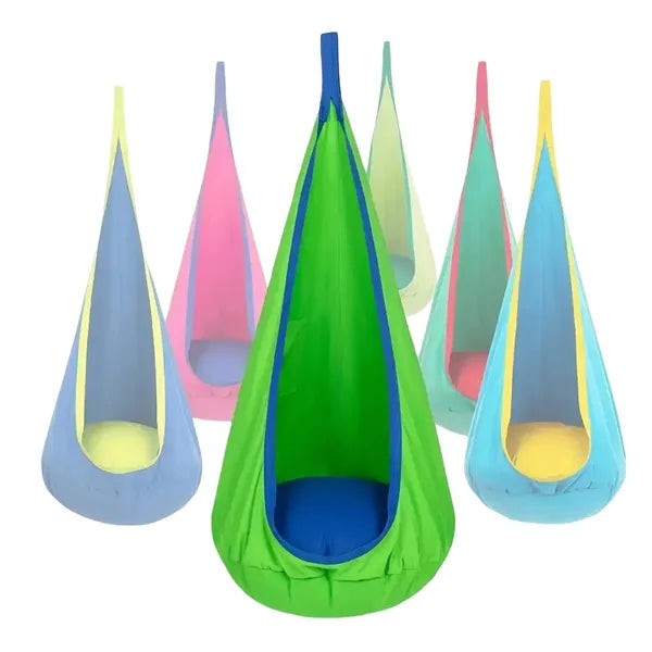 Kids Hanging Nylon Swing Pod Chair with Cushion