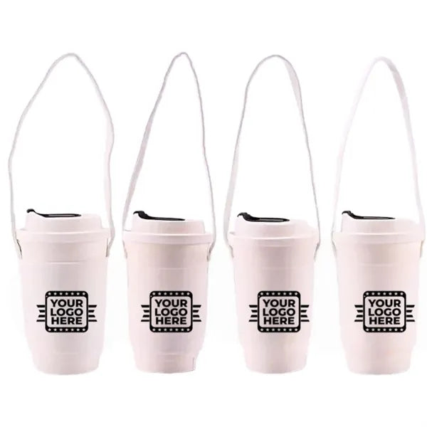 Canvas Cup Sleeve with Adjustable Carry Handle