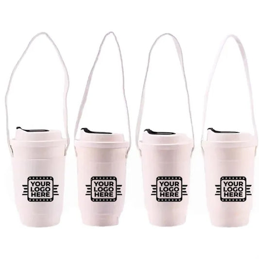 Canvas Cup Sleeve with Adjustable Carry Handle