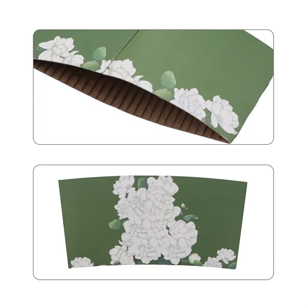 Full Color Disposable Kraft Coffee Cup Sleeve