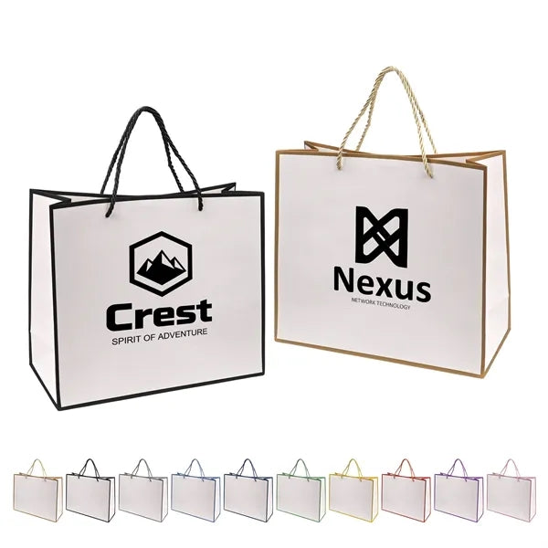 Matte Laminated Euro Tote Bag Gift Bags W/ Rope Handle