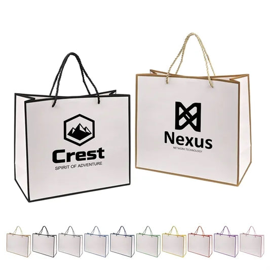 Matte Laminated Euro Tote Bag Gift Bags W/ Rope Handle