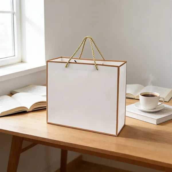 Matte Laminated Euro Tote Bag Gift Bags W/ Rope Handle