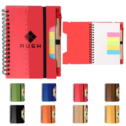 Pocket Memo Spiral Notebook W/ Sticky Notes&Pen