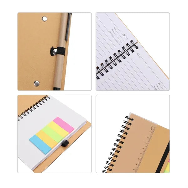 Pocket Memo Spiral Notebook W/ Sticky Notes&Pen