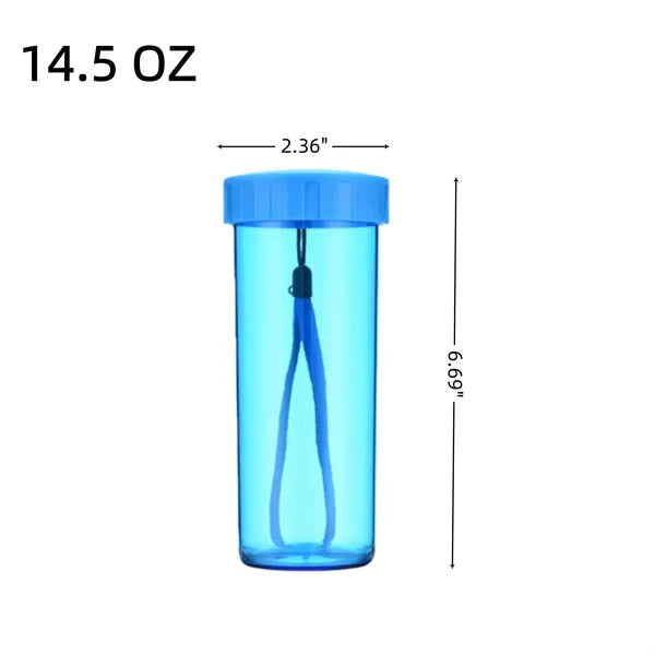 14OZ Plastic Sports Water Bottle Wide Mouth