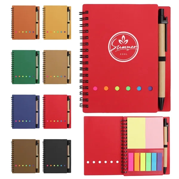 Mini Spiral Journal With Pen, Flags&Sticky Notes