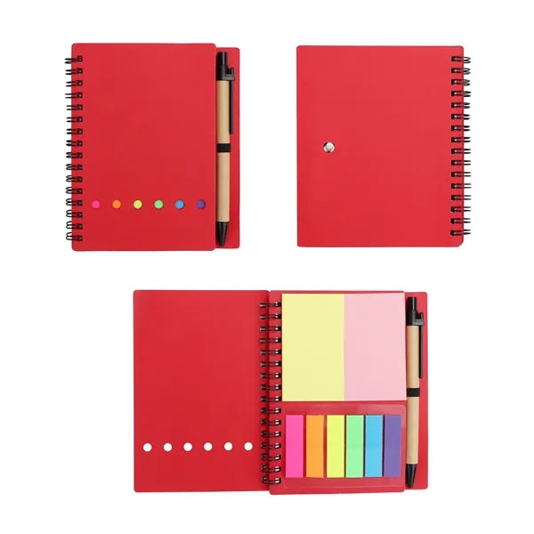 Mini Spiral Journal With Pen, Flags&Sticky Notes