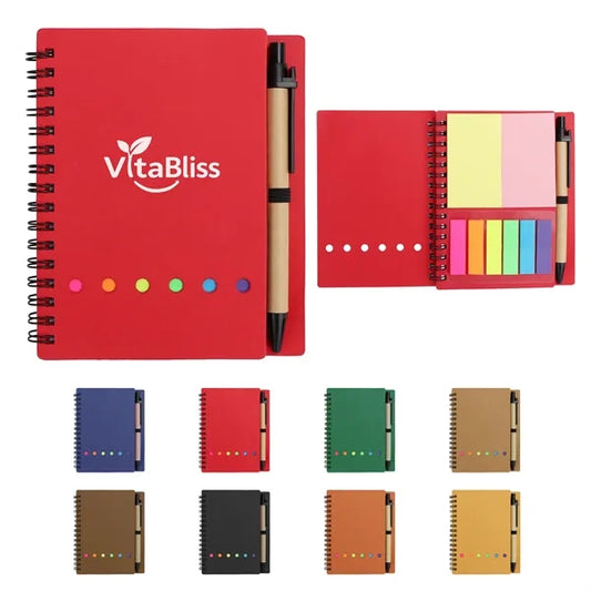 Mini Spiral Journal With Pen, Flags&Sticky Notes