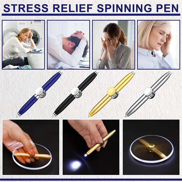 Metal LED Fidget Spinner Pen Pocket Size Stress Relief