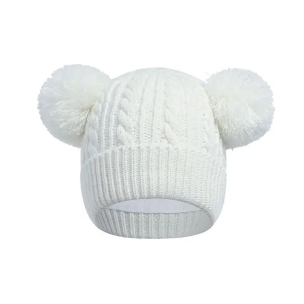 Children's Double Pom-Pom Knitted Warm Hat