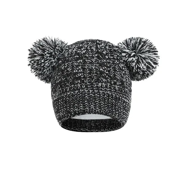 Children's Double Pom-Pom Knitted Warm Hat