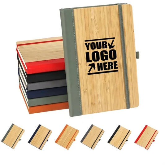 Eco Friendly A5 Bamboo Wood Notebook with Pen Holder