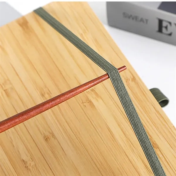 Eco Friendly A5 Bamboo Wood Notebook with Pen Holder
