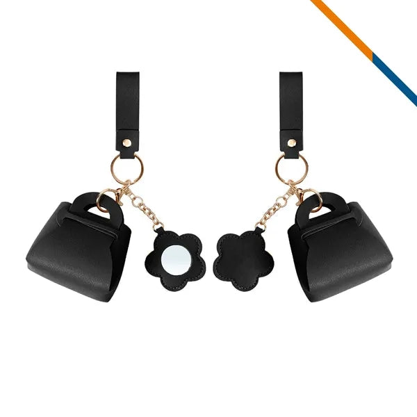 Ticase Mini PU Leather Mirror Coin Keychain Purse