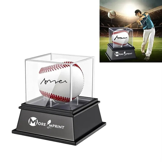 Acrylic Baseball Display Case With Wooden Base