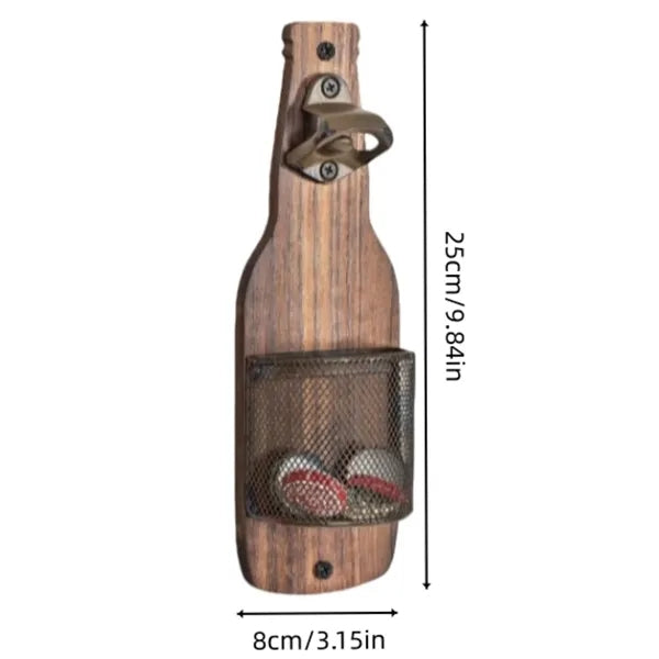 Retro Wooden Wall Mounted Bottle Opener Collector
