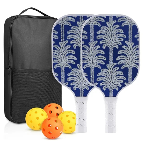 Fiberglass Pickle Ball Sets (2 pads&4 balls) w/ Pouch Bag