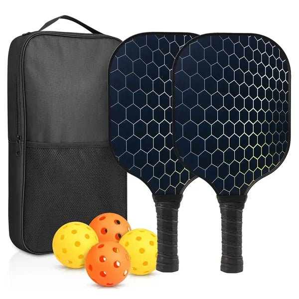 Fiberglass Pickle Ball Sets (2 pads&4 balls) w/ Pouch Bag