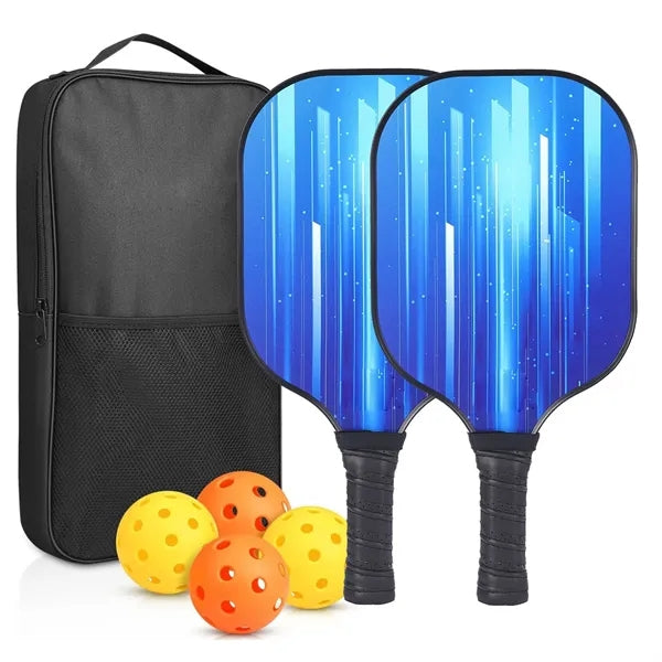 Fiberglass Pickle Ball Sets (2 pads&4 balls) w/ Pouch Bag